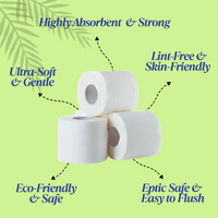 RnG Hygiene 2-Ply Toilet Roll Soft &; Strong, Ultra-Absorbent, Lint-Free &; Gentle, Eco-Friendly, Septic Safe &; Easy to Flush