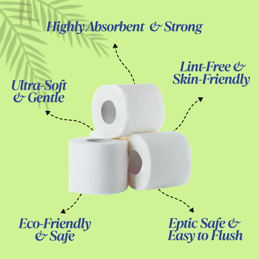 RnG Hygiene 2-Ply Toilet Roll Soft &; Strong, Ultra-Absorbent, Lint-Free &; Gentle, Eco-Friendly, Septic Safe &; Easy to Flush